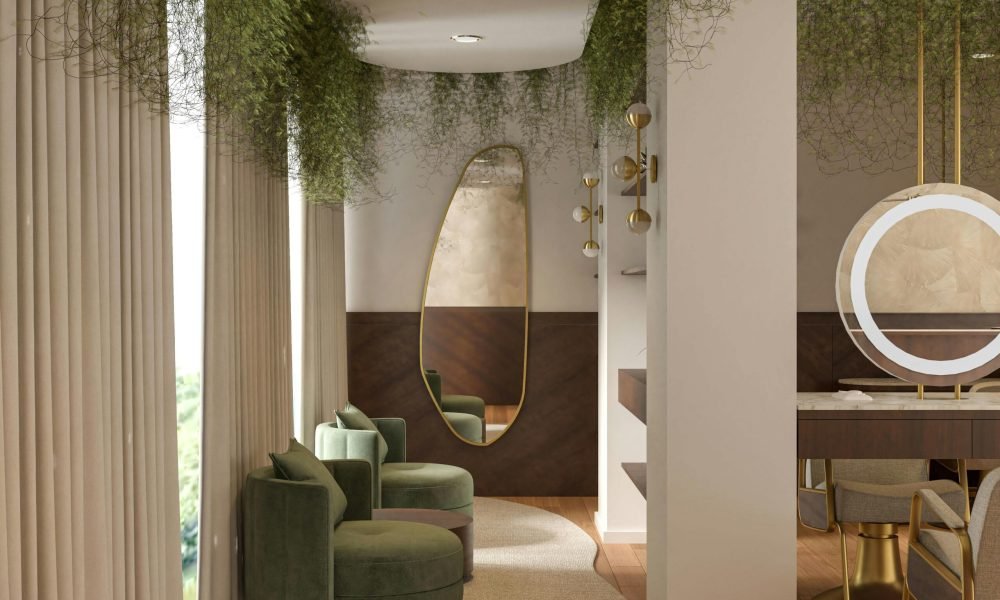 Stylish contemporary living room with plush chairs and elegant decor in London.